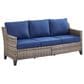 Sunwell Garden 30"H 3-Seater Outdoor Sofa with Navy Cushions in Gray, , large