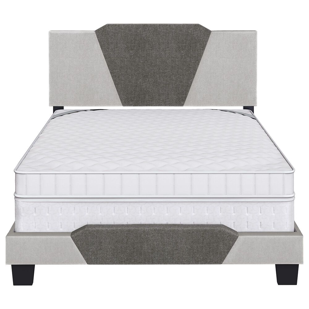 Accent Tuscany Full Upholstered Bed in Brown and Taupe, , large