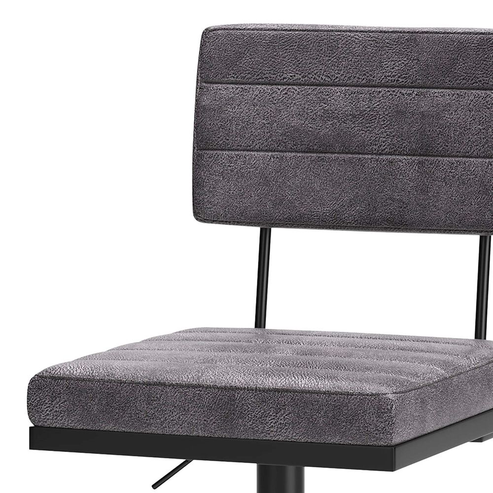 Ashley Strumford Tall Swivel Barstool with Gray Seat in Black, , large