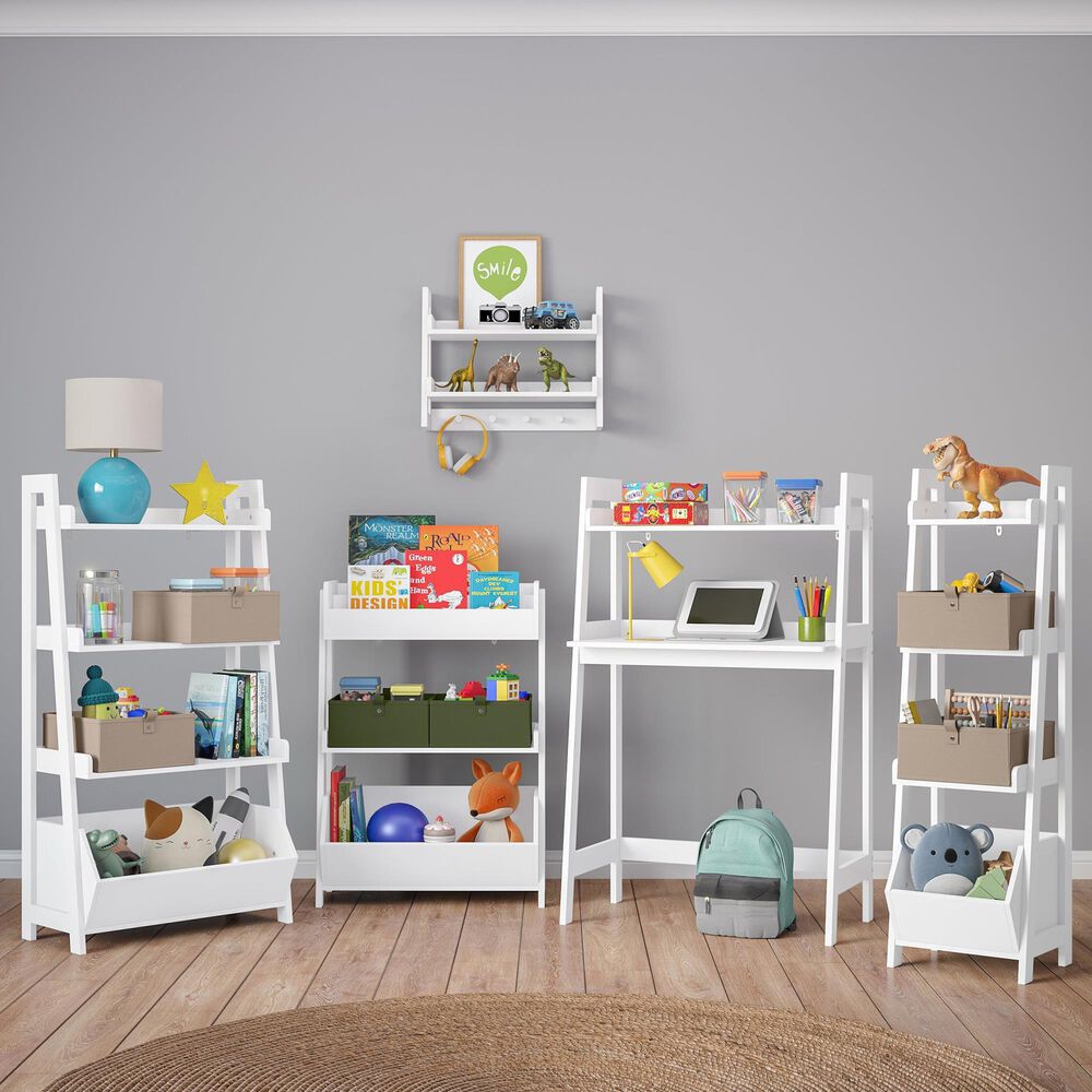 RiverRidge Home 2-Tier Ladder Wall Shelf in White, , large