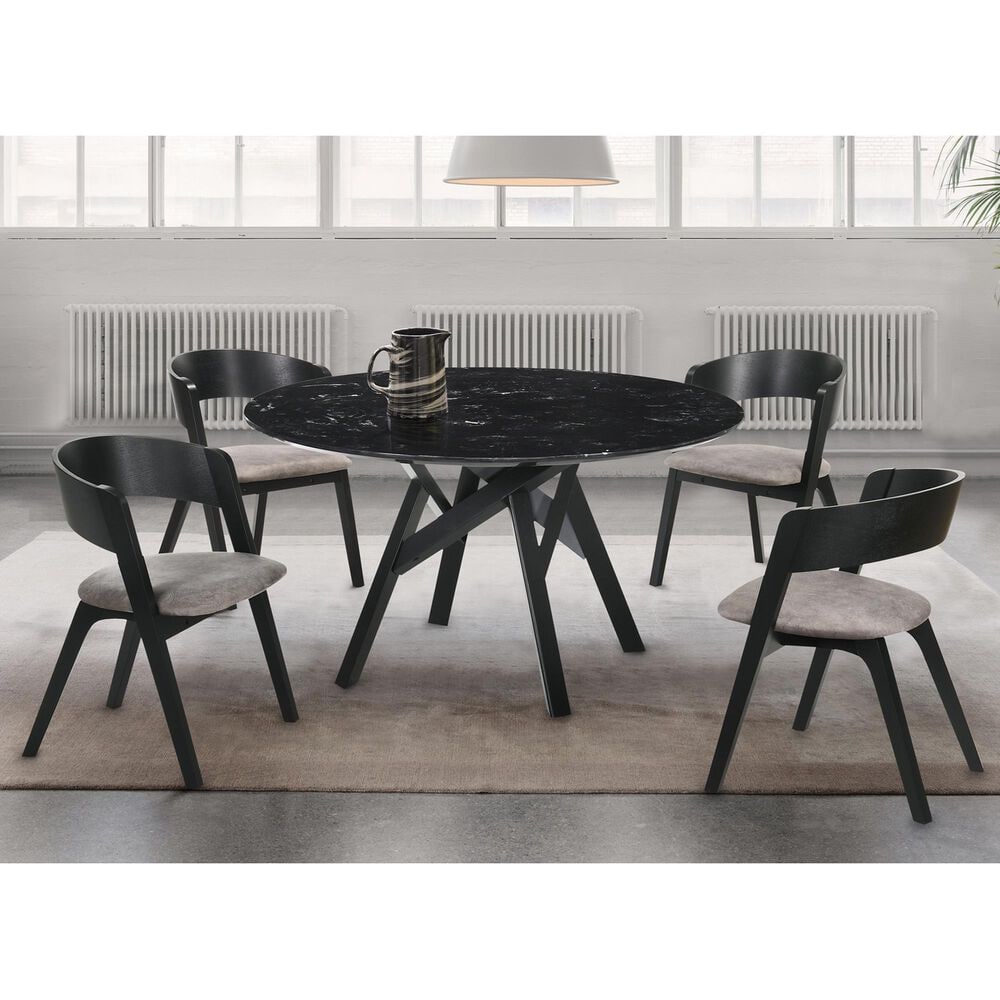 Blue River Venus and Jackie 5-Piece Dining Set with Brown Cushion in Black, , large