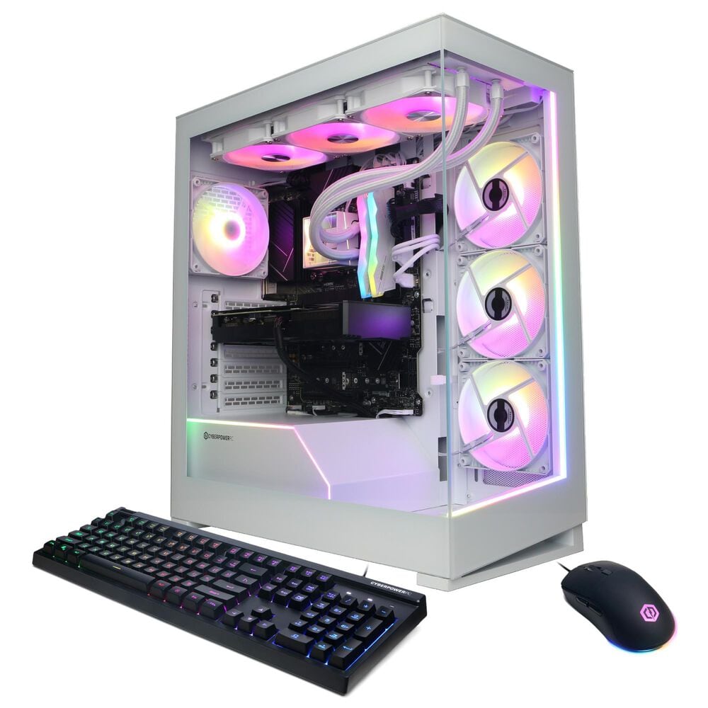 CyberPowerPC Gamer Supreme Gaming Desktop | Intel Core i9-14900KF - 32GB RAM - NVIDIA GeForce RTX 5070 Graphics - 1TB SSD in White, , large