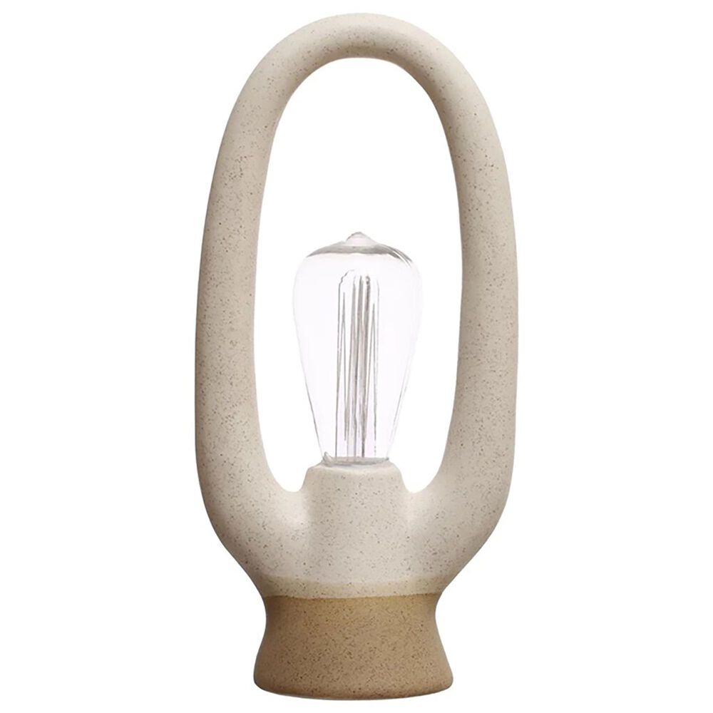 Teak Interiors Stoneware LED Table Lamp in Bisque, , large
