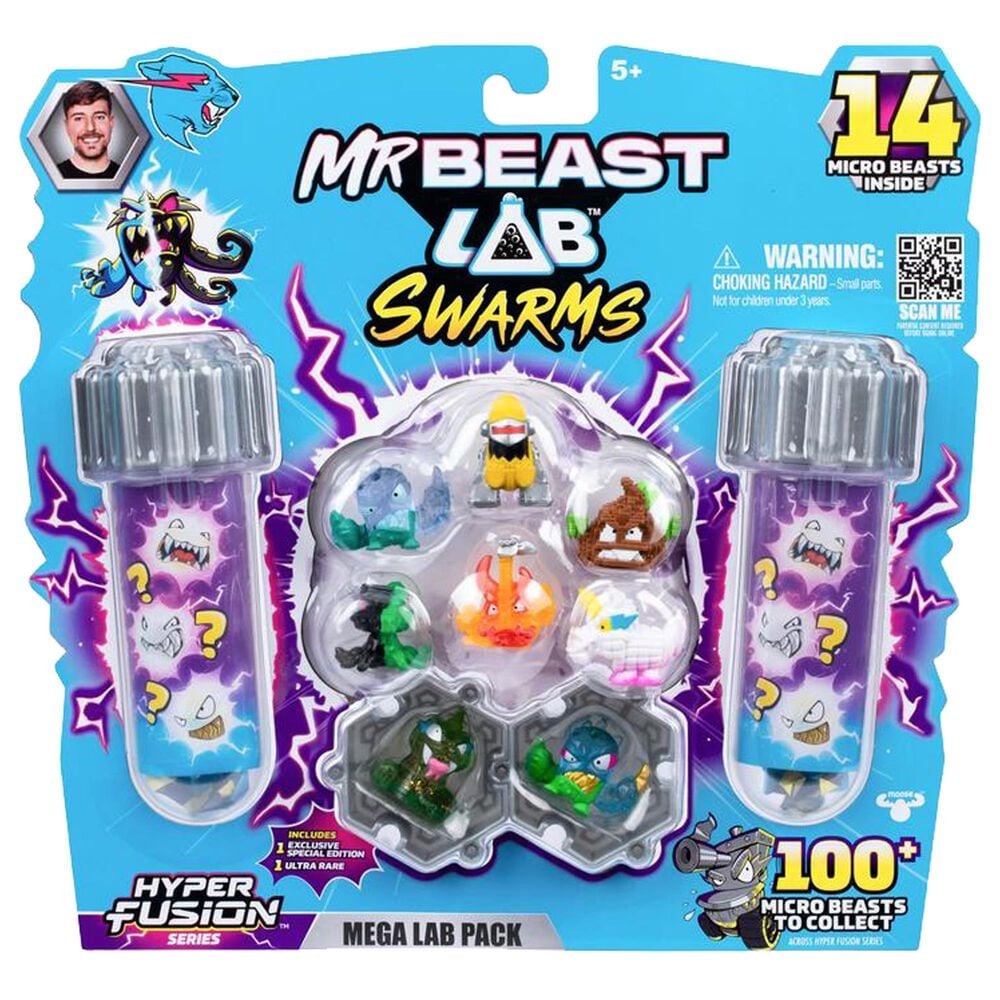 Mr. Beast Lab Swarms Mega Lab Series 3 with 14 Micro Beasts Assorted Figures - Biting Hot Sauce in Multicolor, , large