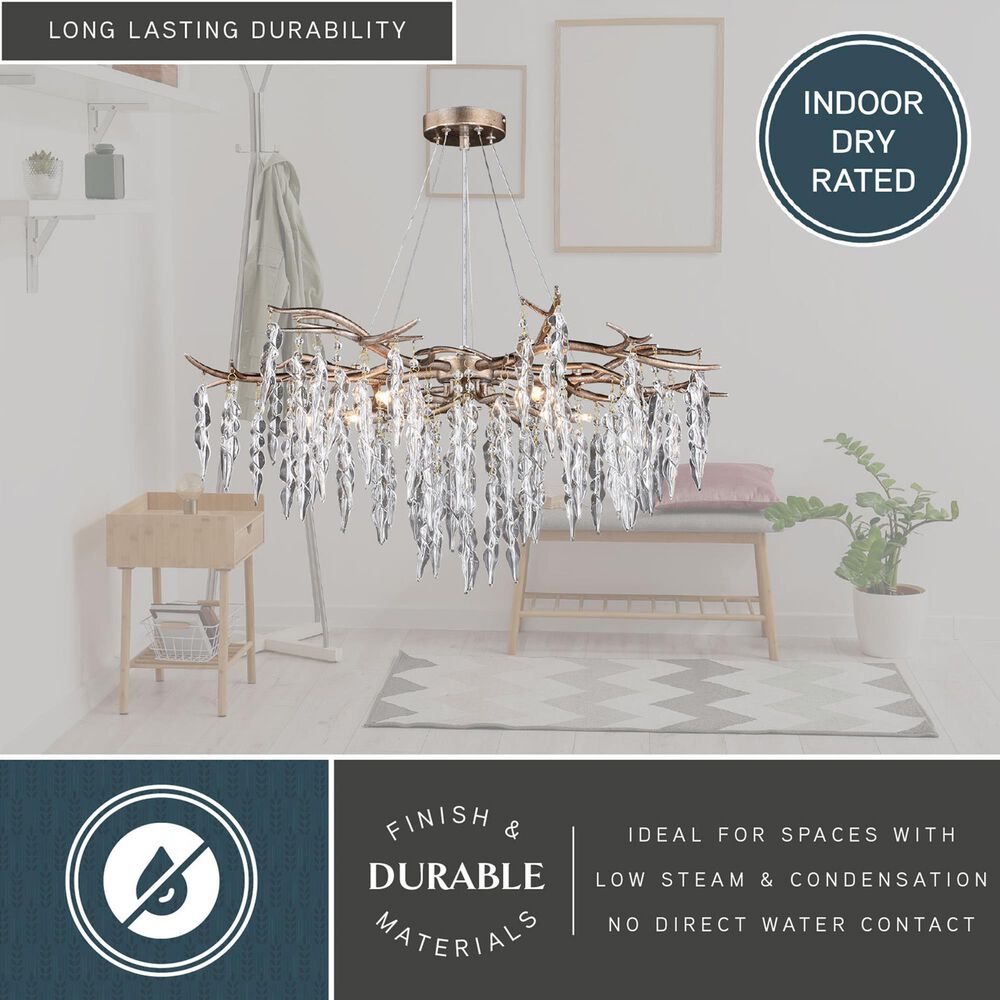 Vaxcel Rainier 5-Light Chandelier in Silver Mist, , large