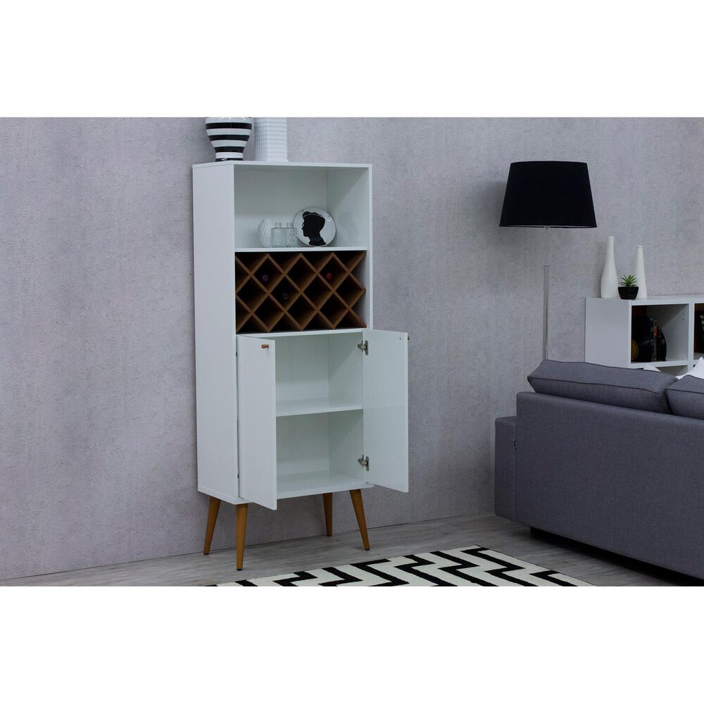 Dayton Utopia 10-Bottle Wine Rack China Storage Closet in White Gloss and Maple Cream, , large