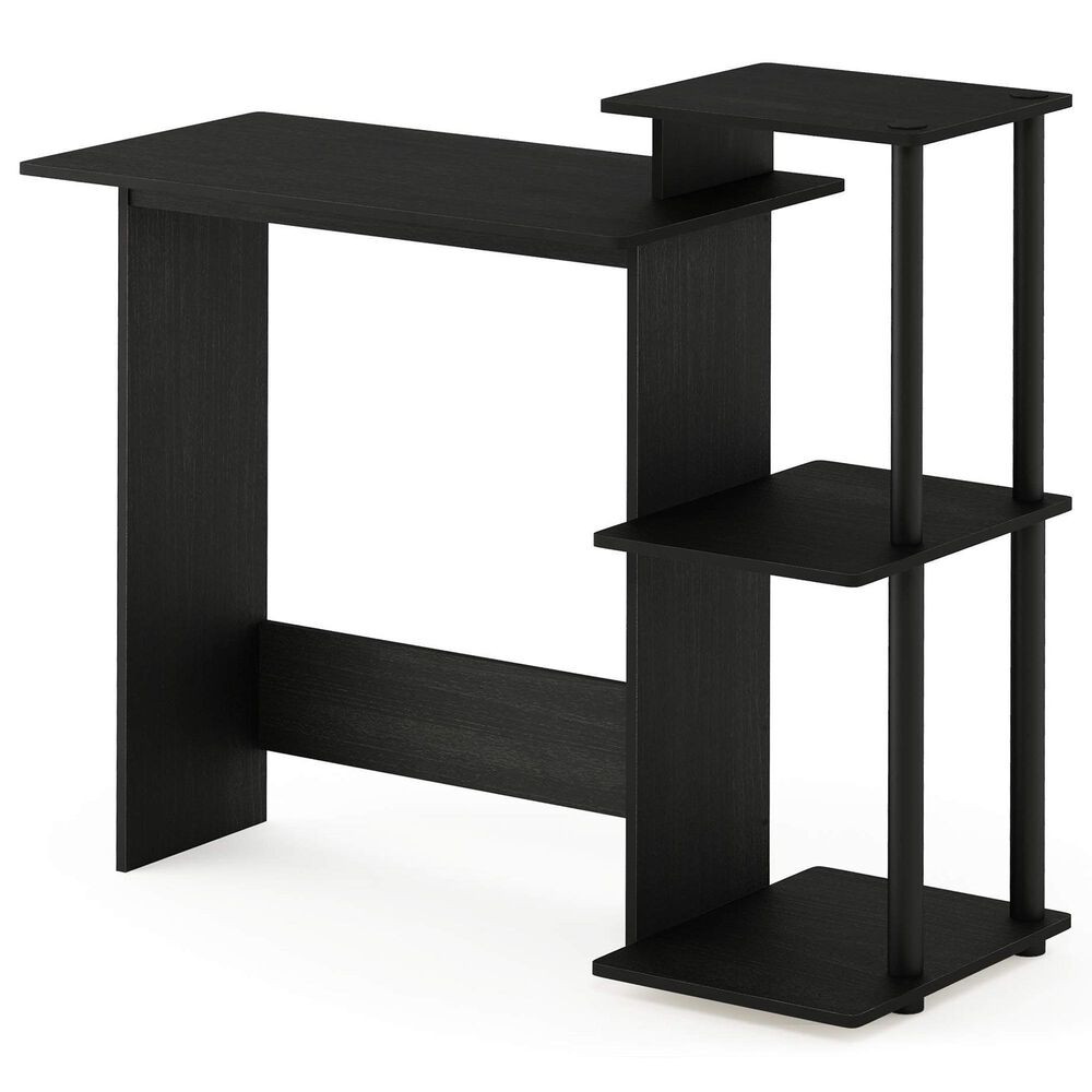 HOMLUX 40" Computer Desk with Open Side Shelves in Americano and Black, , large