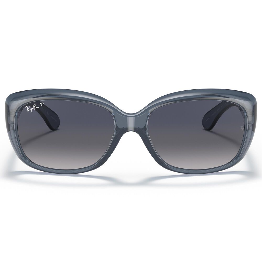 Ray-Ban Jackie Ohh Sunglasses with Blue Lenses in Polished Transparent Blue, , large