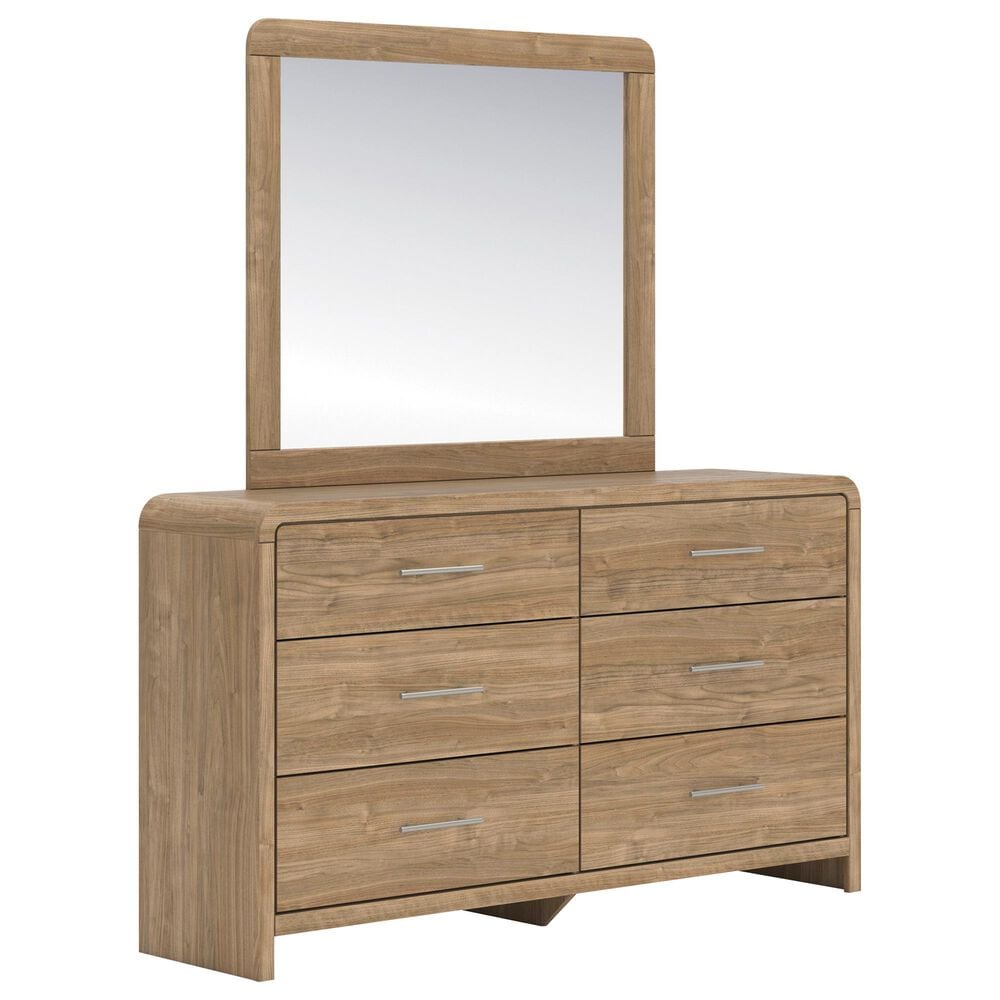 Ashley Gramburg 5 Piece Queen Platform Panel Bedroom Set in Warm Brown, , large