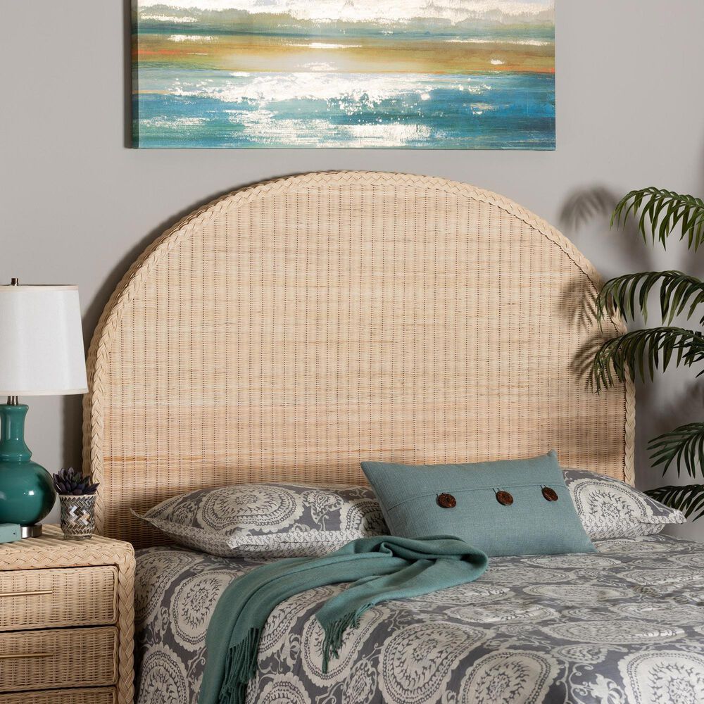 Baxton Studio Lanica Japandi King Standalone Headboard in Pale Brown, , large