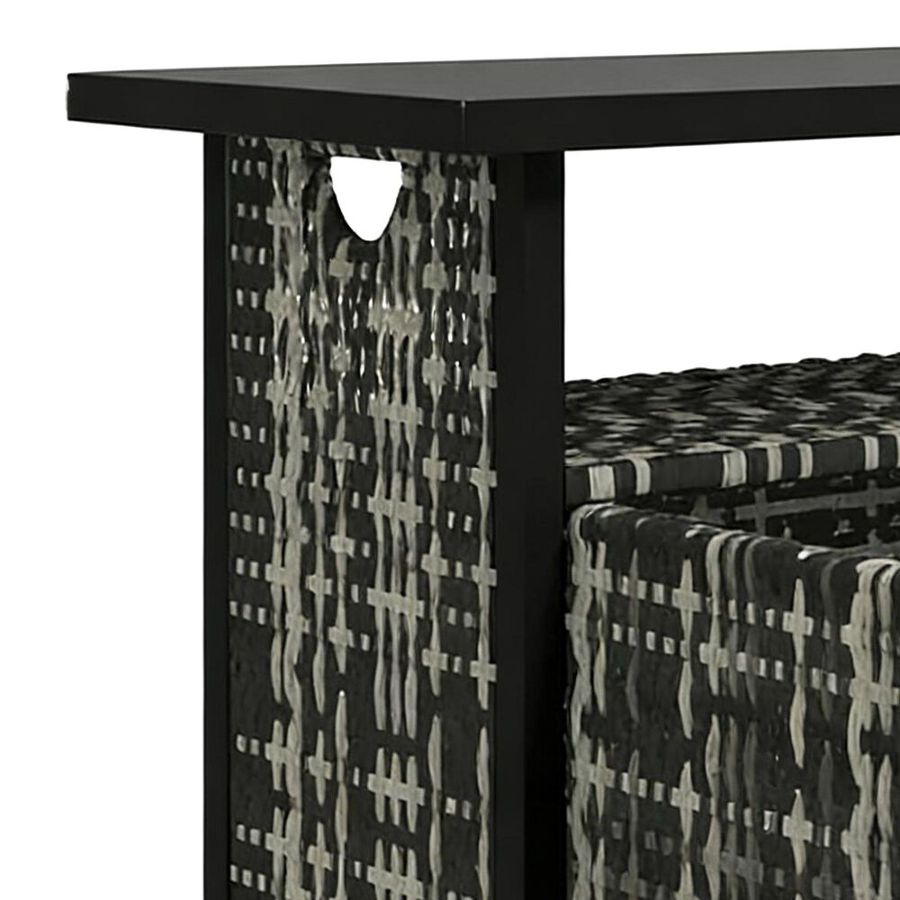 Hearth and Haven Patio Bar Table with Cabinet in Mixed Gray, , large