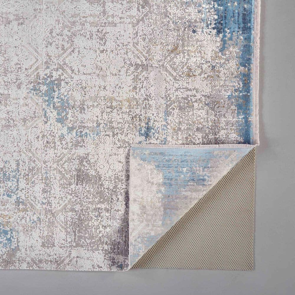 Feizy Cadiz 3&#39;1&quot; x 10&#39; Ivory and Blue Runner, , large