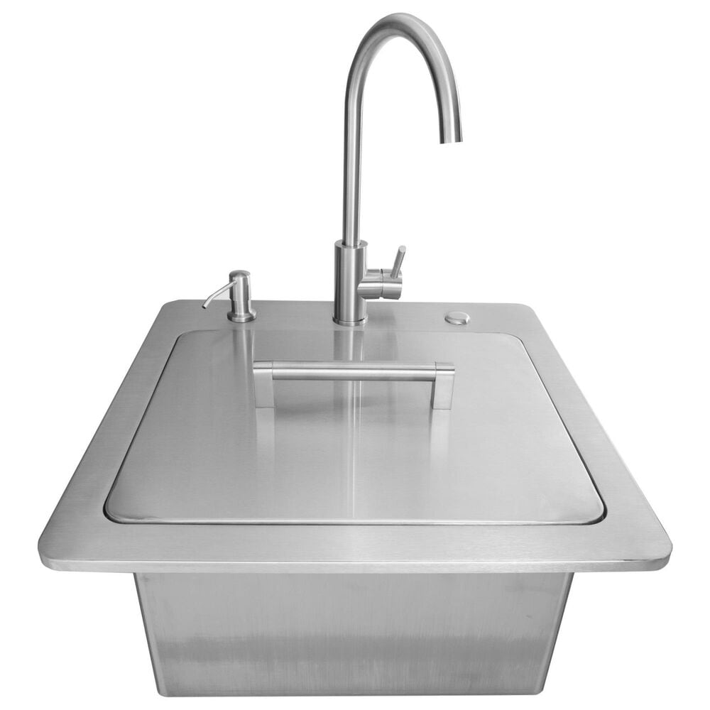 Coyote Outdoor 21" Built-In Outdoor Sink with Faucet, Drain and Soap Dispenser in Stainless Steel, , large