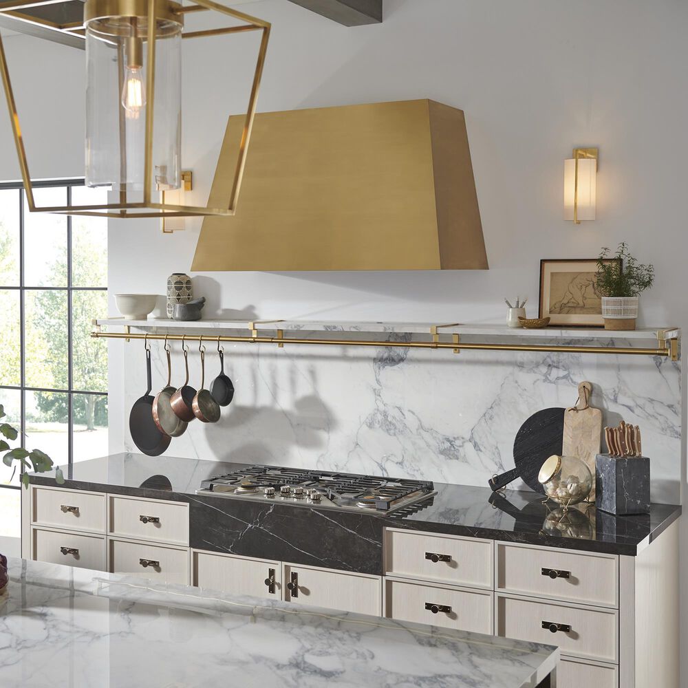Monogram 48&quot; Wall Mounted Hood in Brass, , large