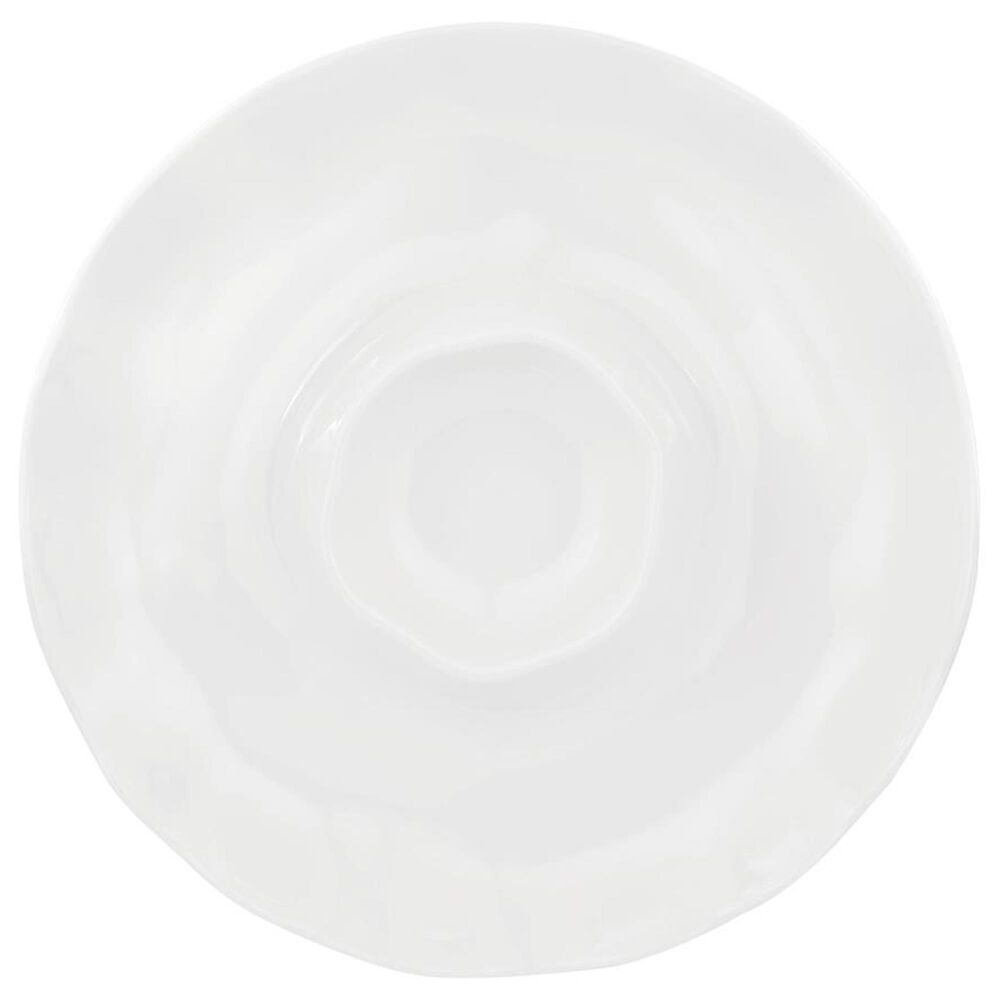 Supreme Melamine 16" Chip and Dip Serving Platter in White, , large