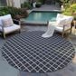 Dalyn Rug Company York 4" Round Black Indoor/Outdoor Area Rug, , large