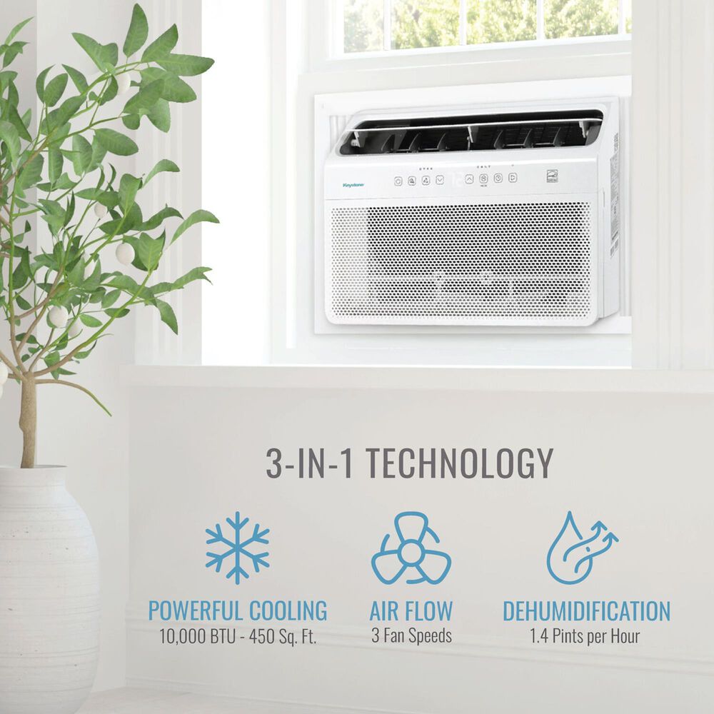 Keystone 10000 BTU Window Mounted Inverter Air Conditioner in White, , large