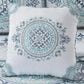 J. Queen New York Afton 16" Square Throw Pillow in Blue and White, , large