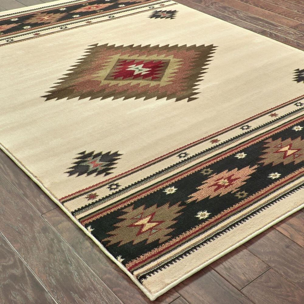 Oriental Weavers Hudson Southwestern Beige 7&#39;8&quot; x 10&#39;10&quot; Area Rug, , large