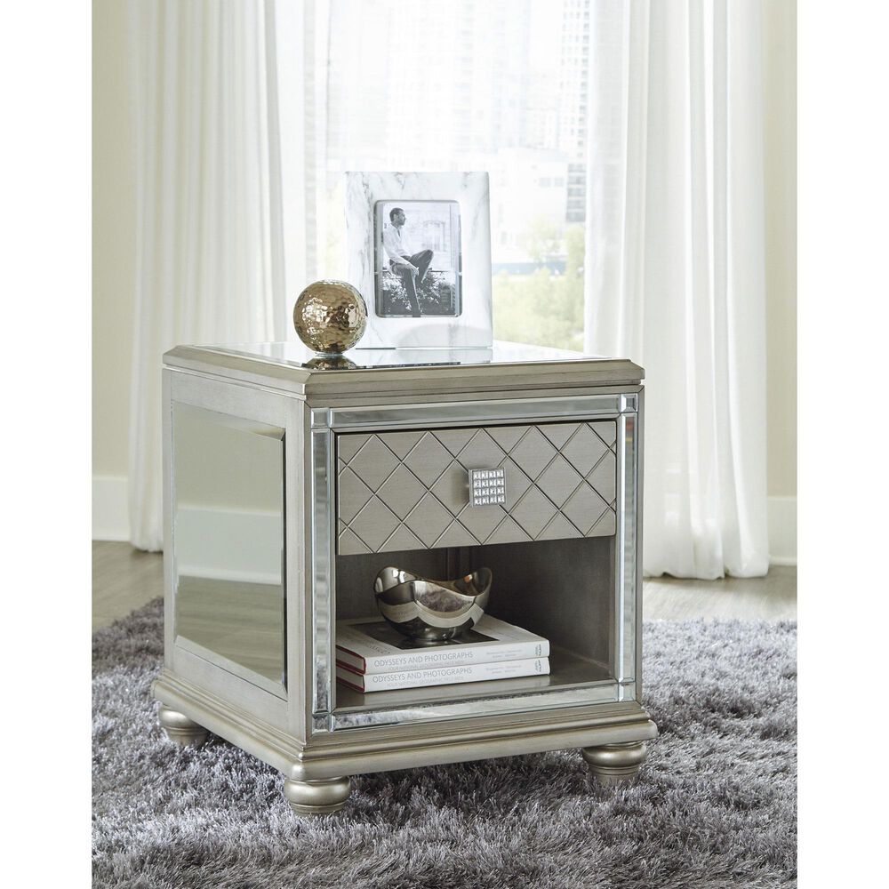 Ashley Chevanna End Table in Metallic Silvertone, , large
