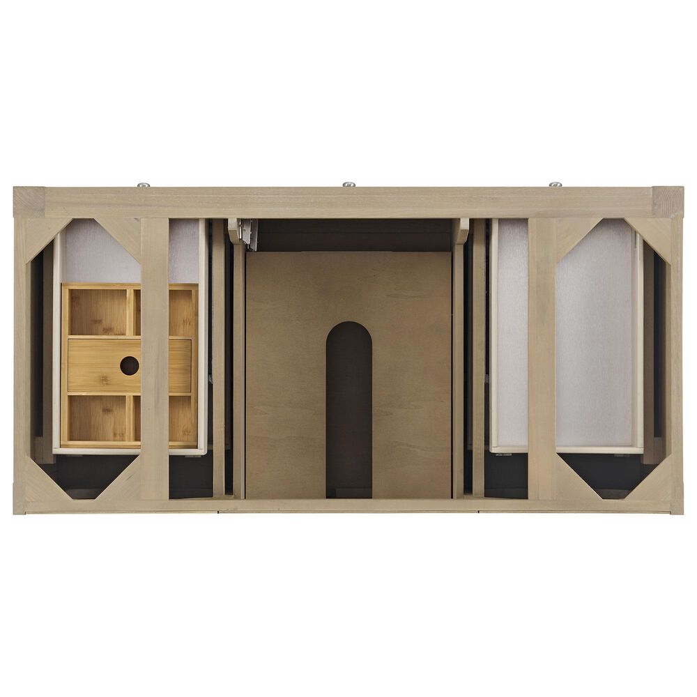 James Martin Vanities Breckenridge 48&quot; Single Vanity in Whitewashed Oak with Single Hole 3 cm White Zeus Quartz Top &amp; Backsplash, , large