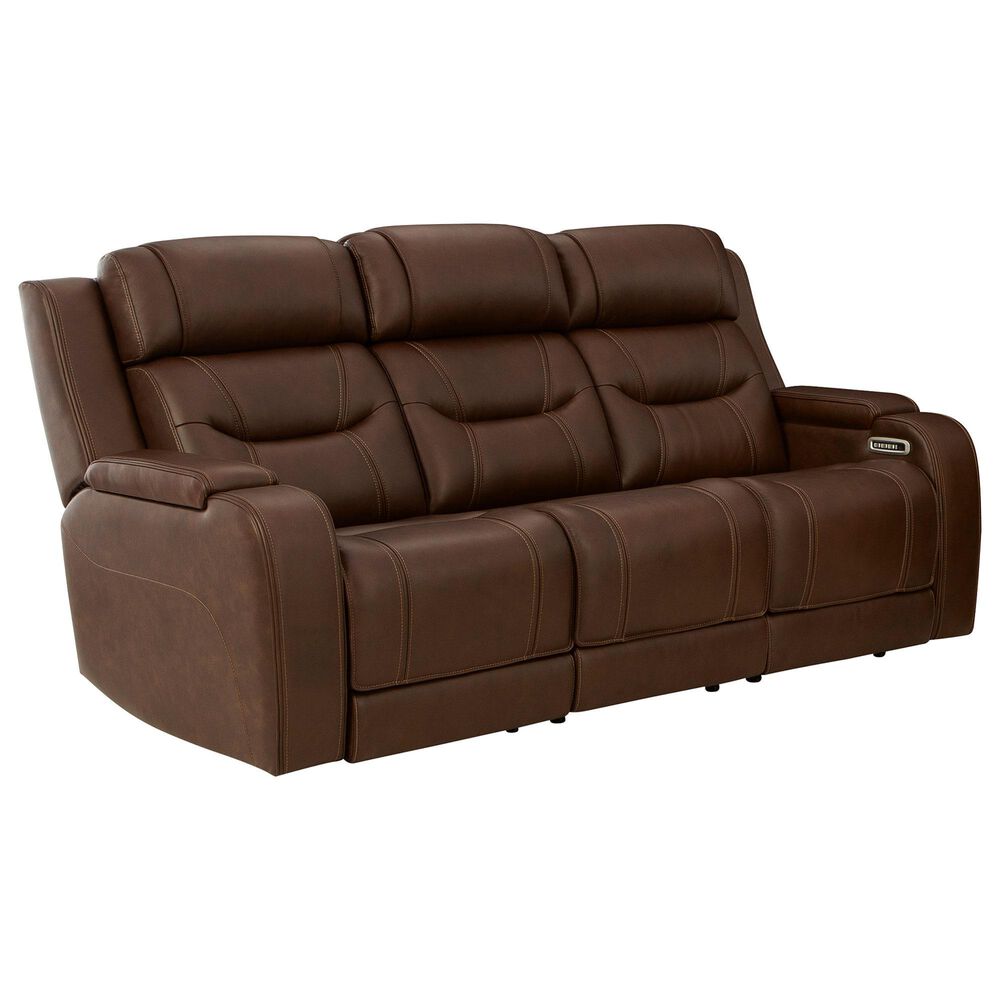 Ashley Knightington Power Reclining Sofa in Brown, , large