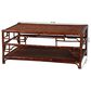 Baxton Studio Sebalio Coffee Table with Open Shelf in Marbled Tortoise Brown, , large