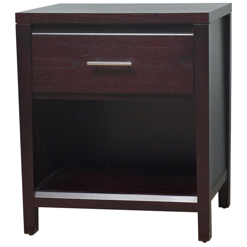 Living Essentials Nevis 1 Drawer Nightstand in Espresso, , large