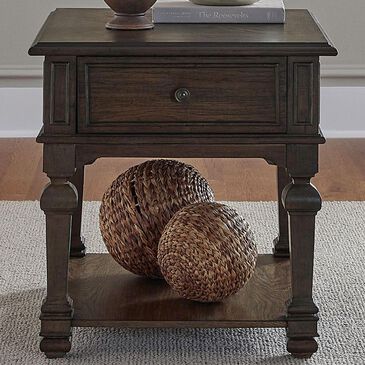 Belle Furnishings Provence Park 1-Drawer End Table in Chateau Brown, , large