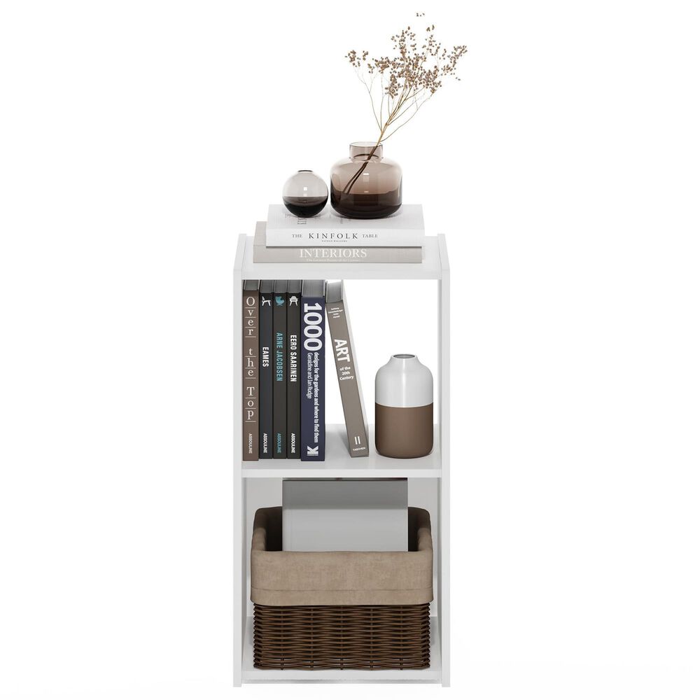 HOMLUX 2-Cube Open Shelf Bookshelf in White, , large