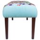 LR Home Floral Accent Bench in Blue and Multicolor, , large