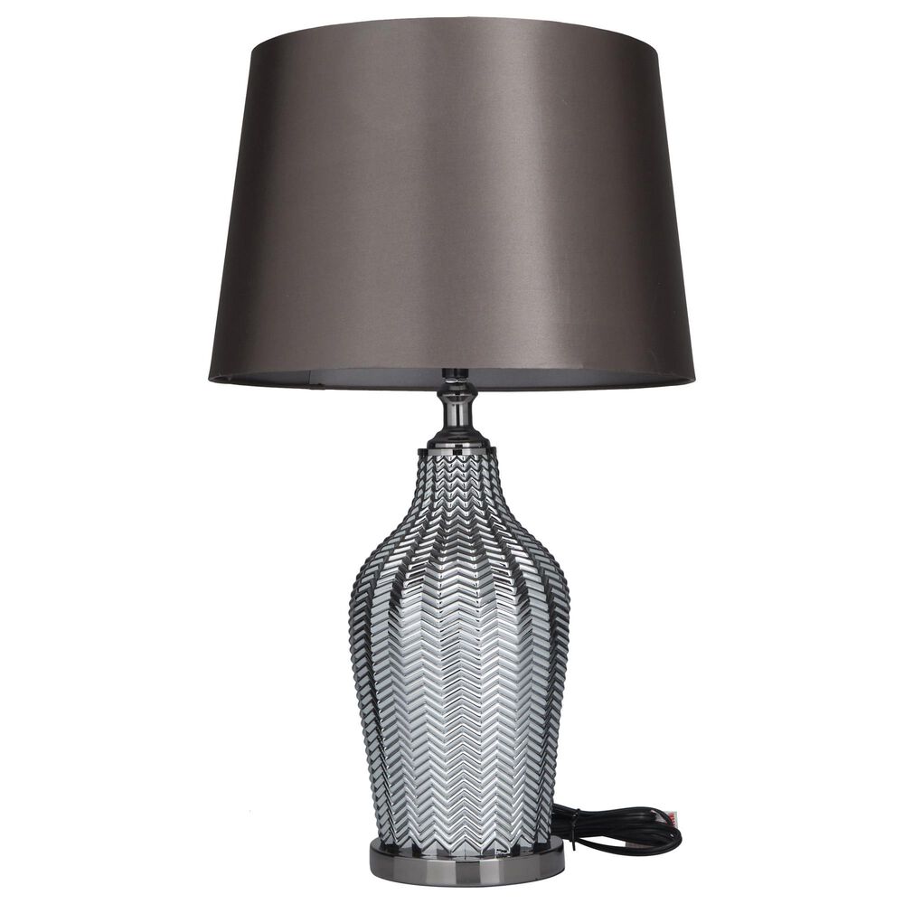 Maple and Jade Table Lamp in Black and Silver, , large