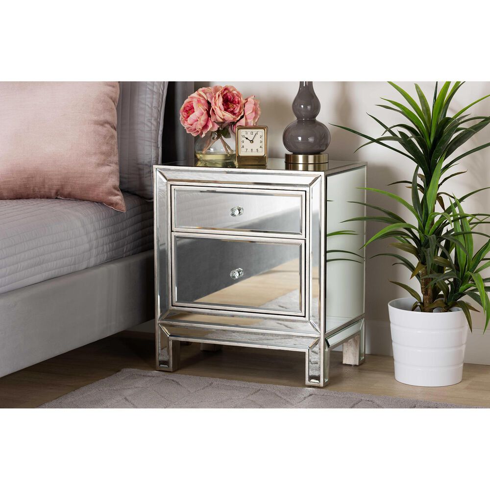 Baxton Studio Fadri 2 Drawer Nightstand in Mirrored, , large