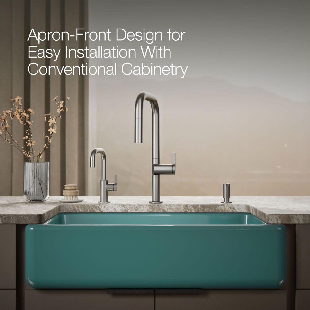 Kohler Whitehaven 35.5" Undermount Double-Bowl Kitchen Sink in Teal, , large