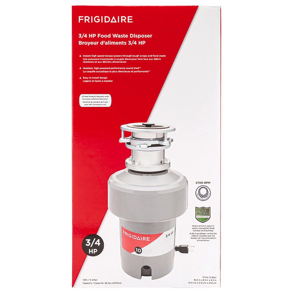 Frigidaire 3/4 Batch Feed Corded Disposal in Stainless Steel and Gray, , large