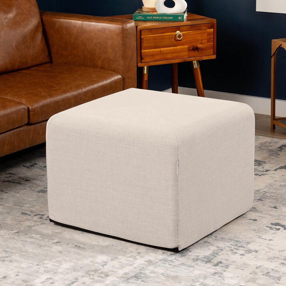 Jaxx Monroe Medium Ottoman in Mist Light Grey, , large