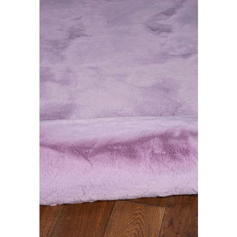 Linon Maven Faux Rabbit 5&#39; x 7&#39; Lavender Area Rug, , large