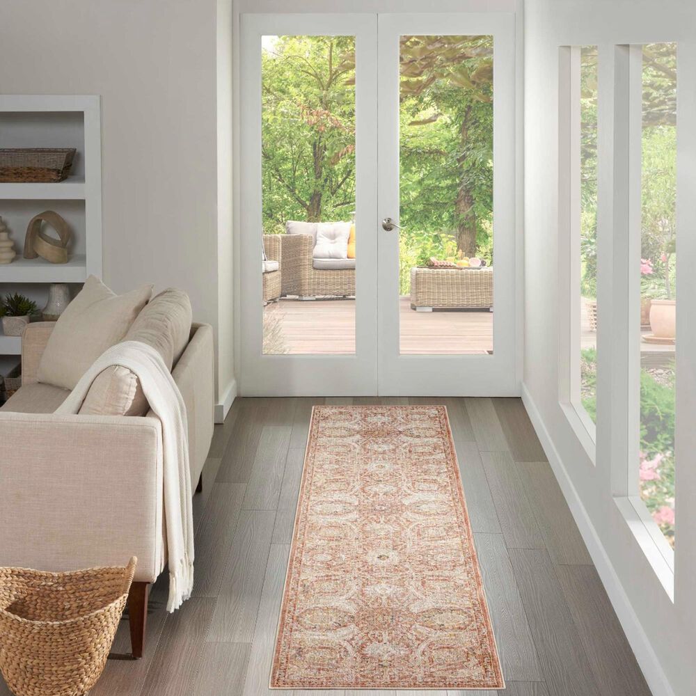 Nourison Antique Fusion Brick 2'2" x 10' Runner, , large