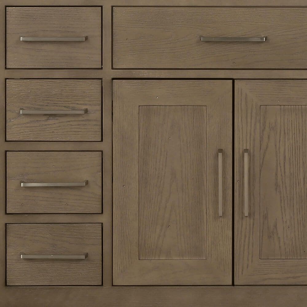 Lexora Home Abbey 48&quot; Single Bathroom Vanity in White Oak with 2 cm White Cultured Marble Top, Rectangular Sink and 43&quot; Mirror, , large