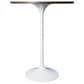 Leisuremod LeisureMod Verve Collection Modern Bar Height Table White Base with 27 Round Dark Walnut MDF Top, , large