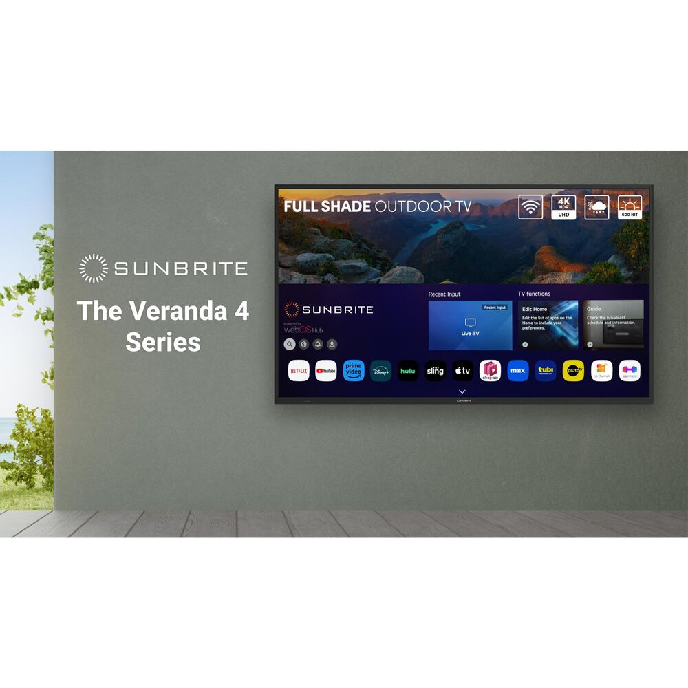 Sunbrite 75" Veranda 4 Series - Smart Outdoor TV - Full Shade - 4K UHD HDR, , large