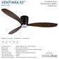 Minka-Aire Ventiara 52" LED Flush Mount Indoor/Outdoor Ceiling Fan in Coal, , large