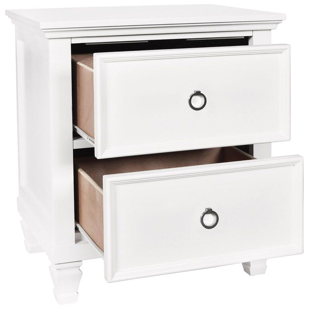 New Heritage Design Tamarack 2 Drawer Nightstand in White, , large