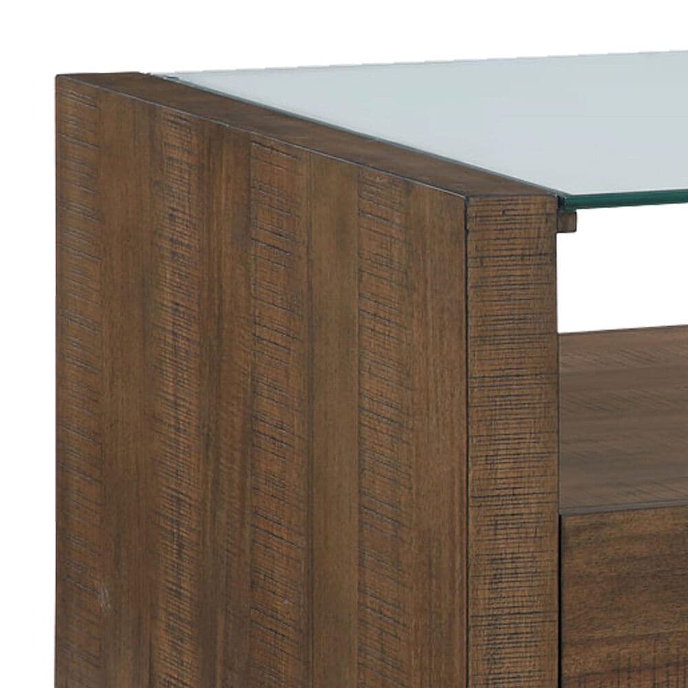 Crystal City Garland Castered Glass Top Coffee Table in Toffee, , large