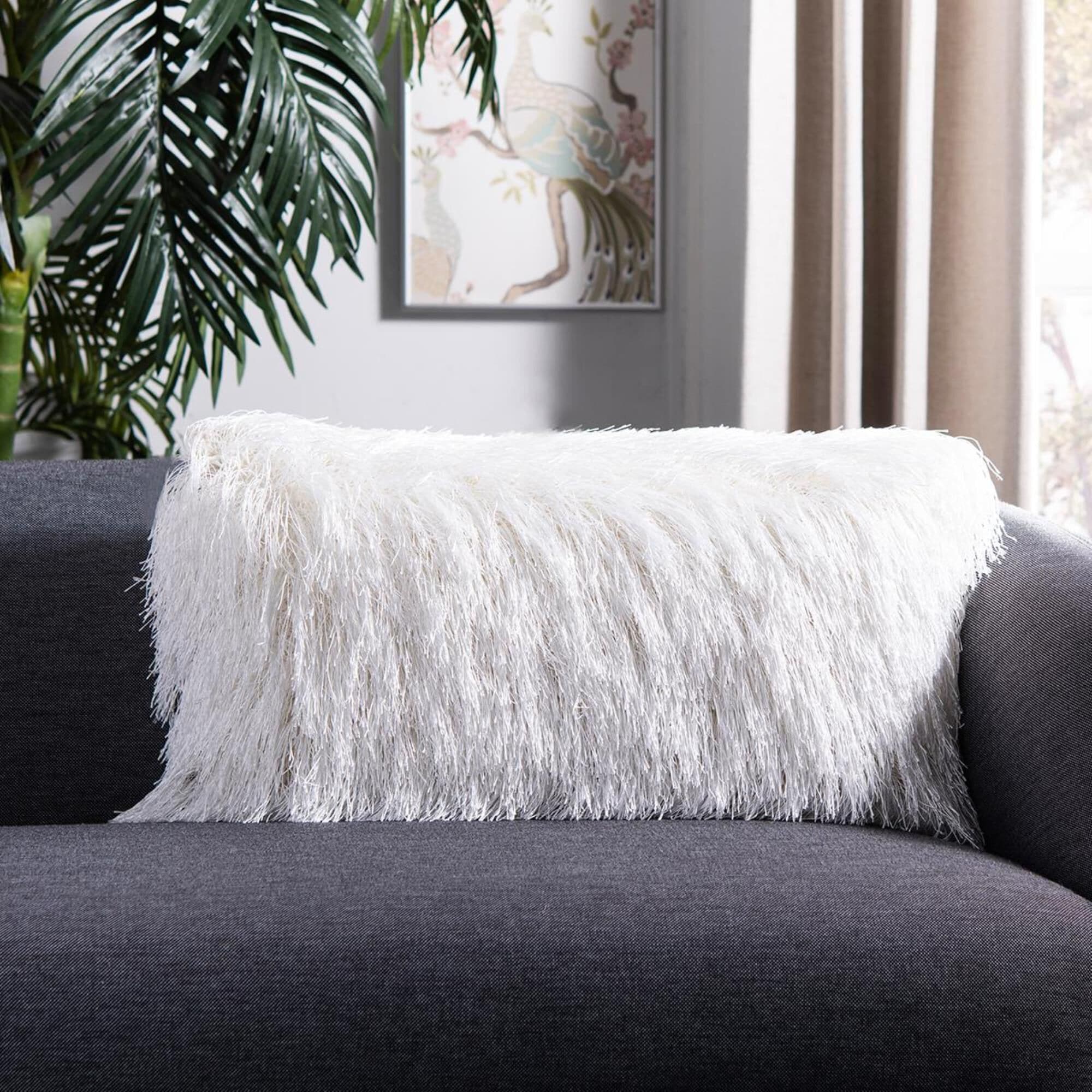 White store shag pillow