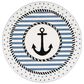 Safavieh Carousel 3" Round Ivory and Navy Kids  Area Rug, , large