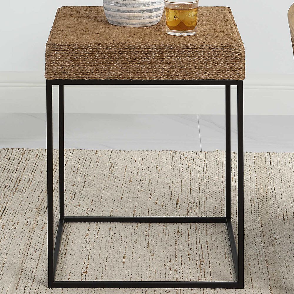 Uttermost Laramie Accent Table in Matte Black and Natural, , large