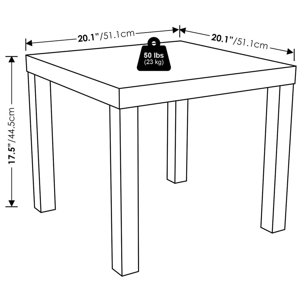 HOMLUX Classic Homey Square End Table in White (Set of 2), , large