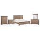 Riva Ridge Oxford 5-Piece King Panel Bedroom Set in Tan with USB Ports, , large