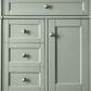 James Martin Vanities Brittany 30" Single Bathroom Vanity in Sage Green with 3 cm Victorian Silver Quartz Top and Rectangular Sink, , large